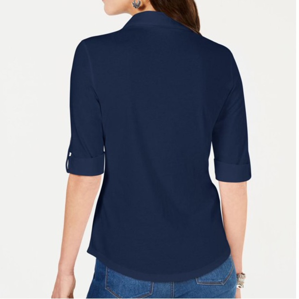 Style & Co Navy Utility Shirt Sizes Medium & Large - Picture 2 of 6